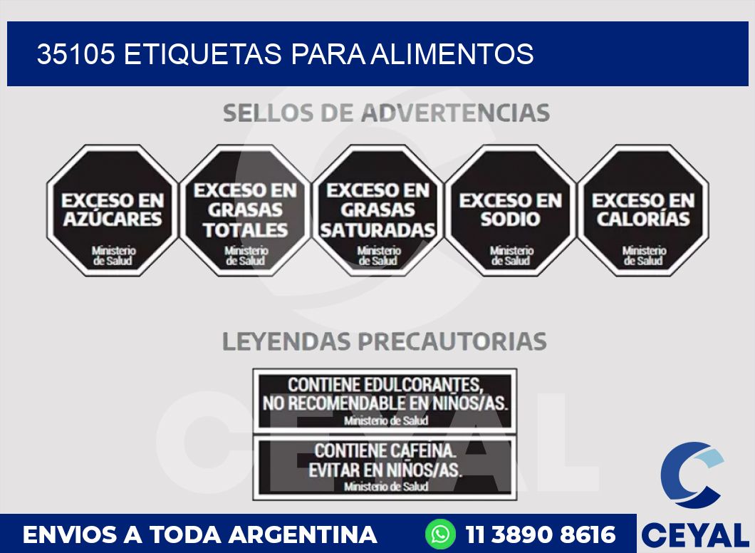 35105 ETIQUETAS PARA ALIMENTOS