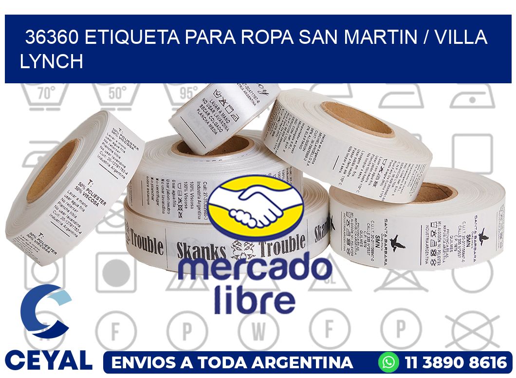 36360 ETIQUETA PARA ROPA SAN MARTIN / VILLA LYNCH