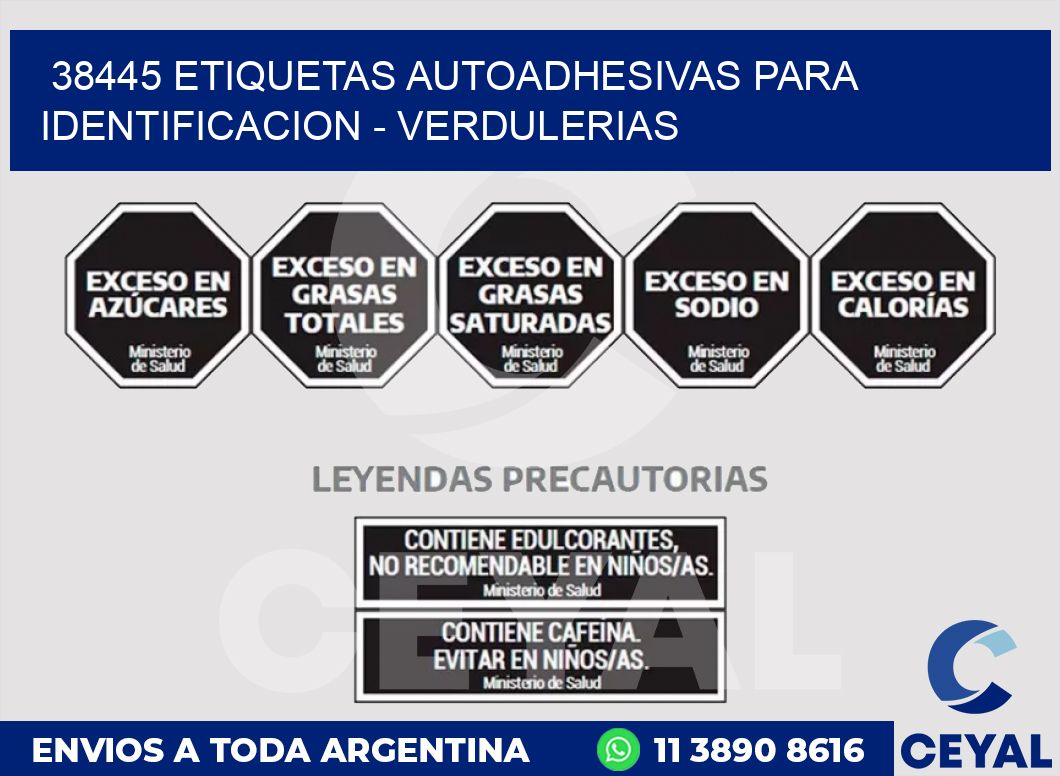 38445 ETIQUETAS AUTOADHESIVAS PARA IDENTIFICACION - VERDULERIAS
