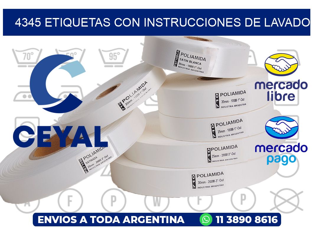4345 ETIQUETAS CON INSTRUCCIONES DE LAVADO