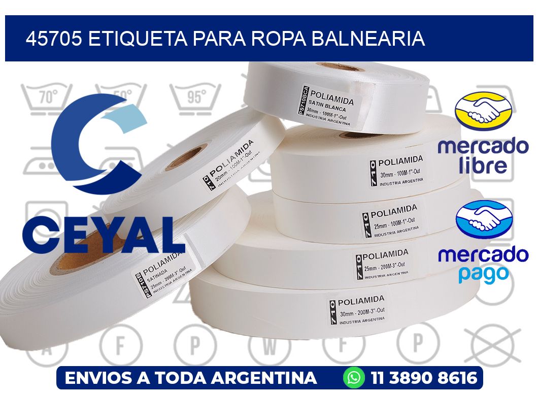45705 ETIQUETA PARA ROPA BALNEARIA
