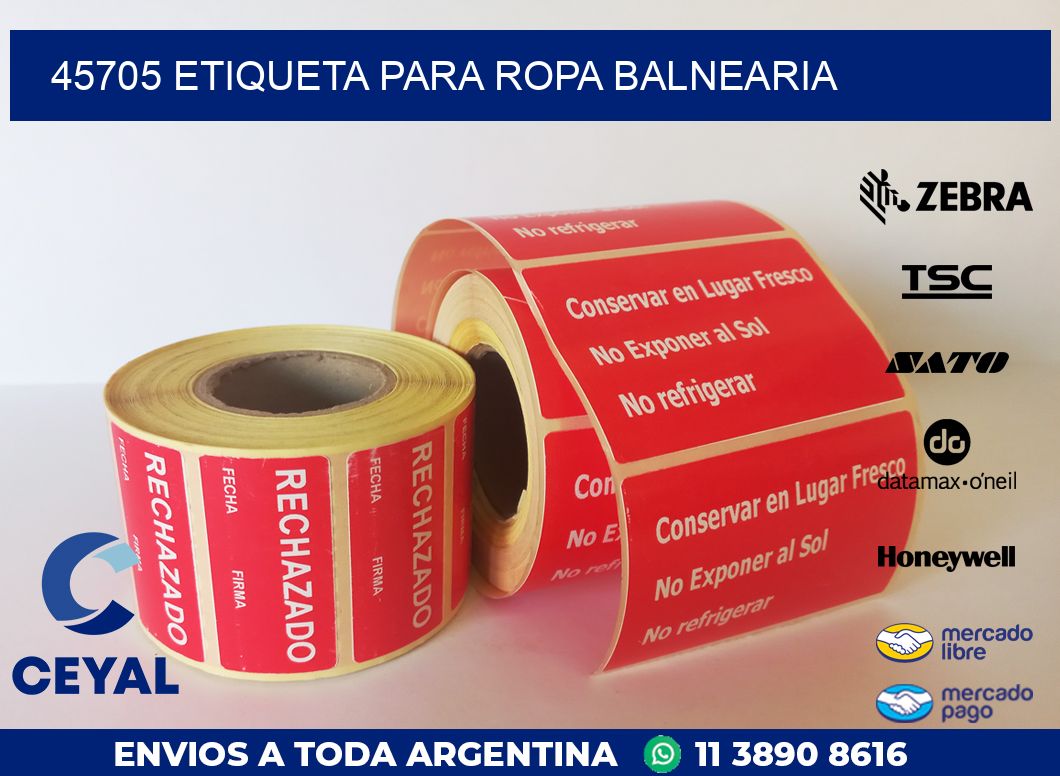 45705 ETIQUETA PARA ROPA BALNEARIA