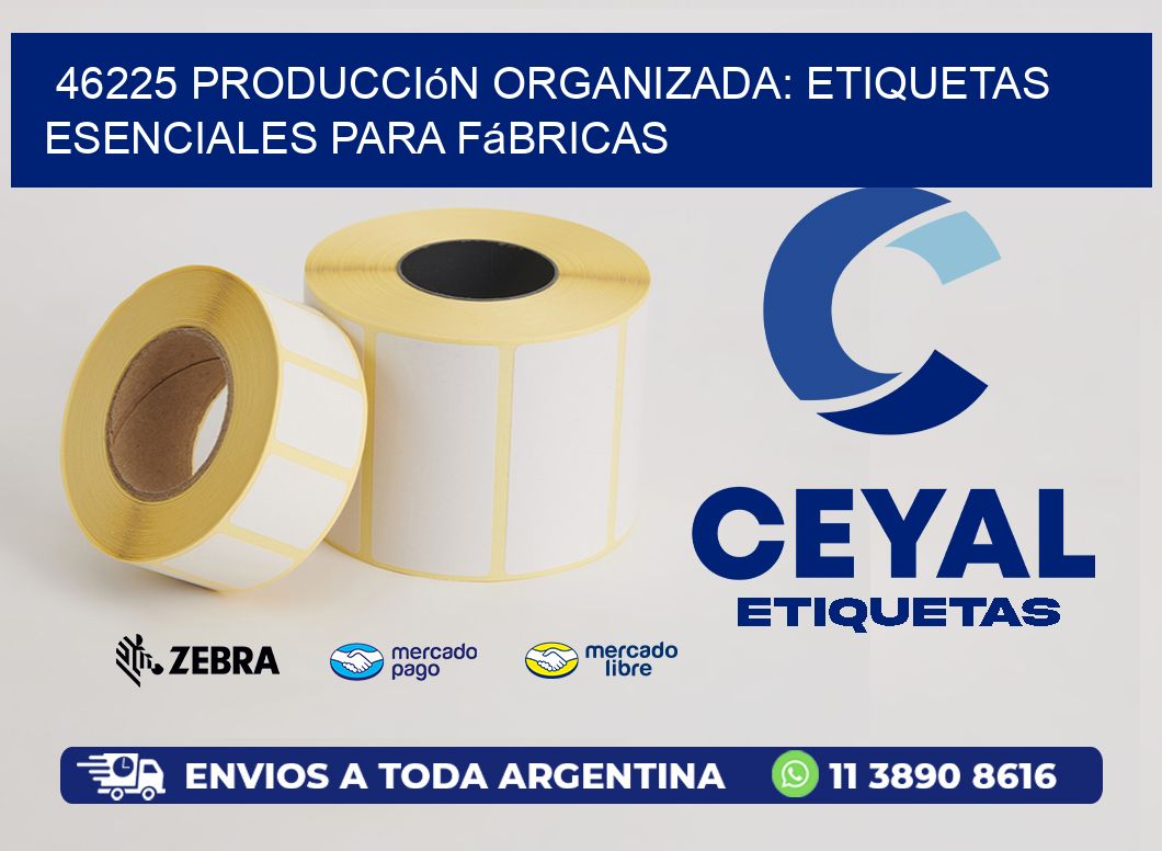 46225 Producción Organizada: Etiquetas Esenciales para Fábricas