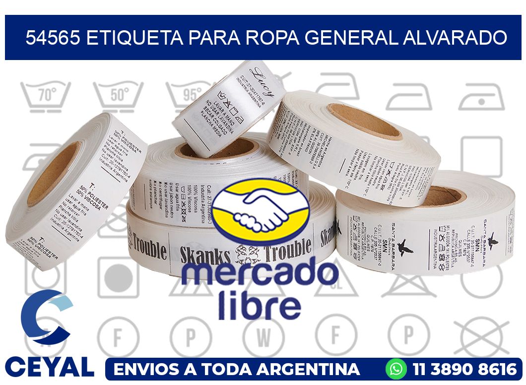 54565 ETIQUETA PARA ROPA GENERAL ALVARADO