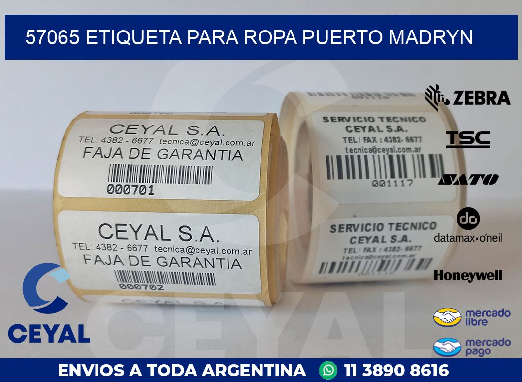 57065 ETIQUETA PARA ROPA PUERTO MADRYN