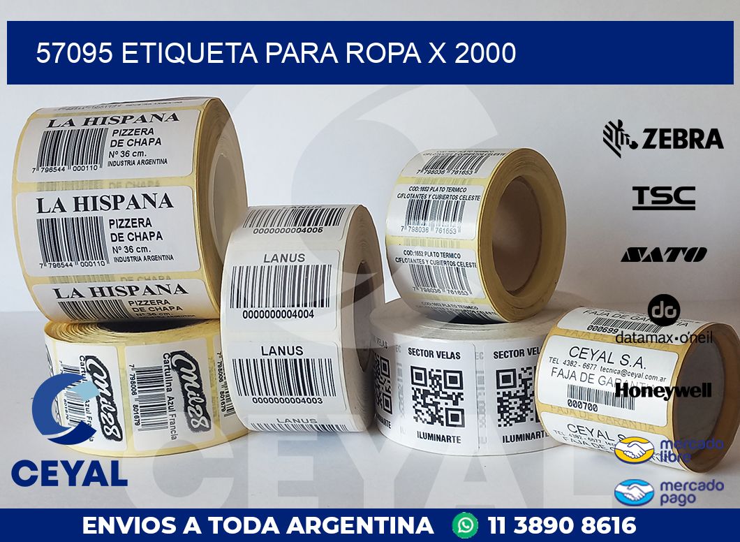 57095 ETIQUETA PARA ROPA X 2000