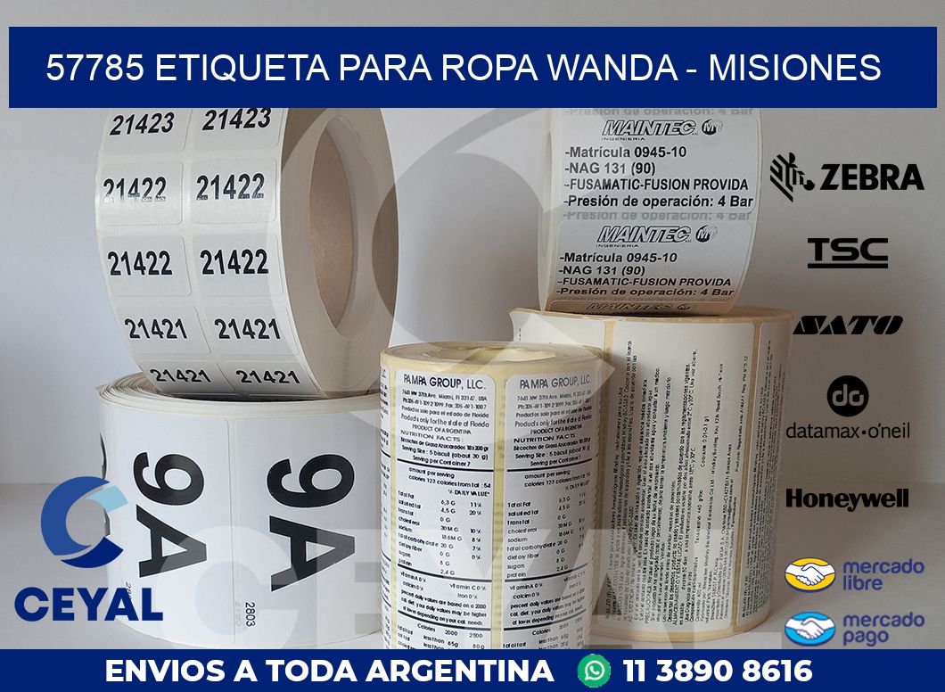 57785 ETIQUETA PARA ROPA WANDA – MISIONES