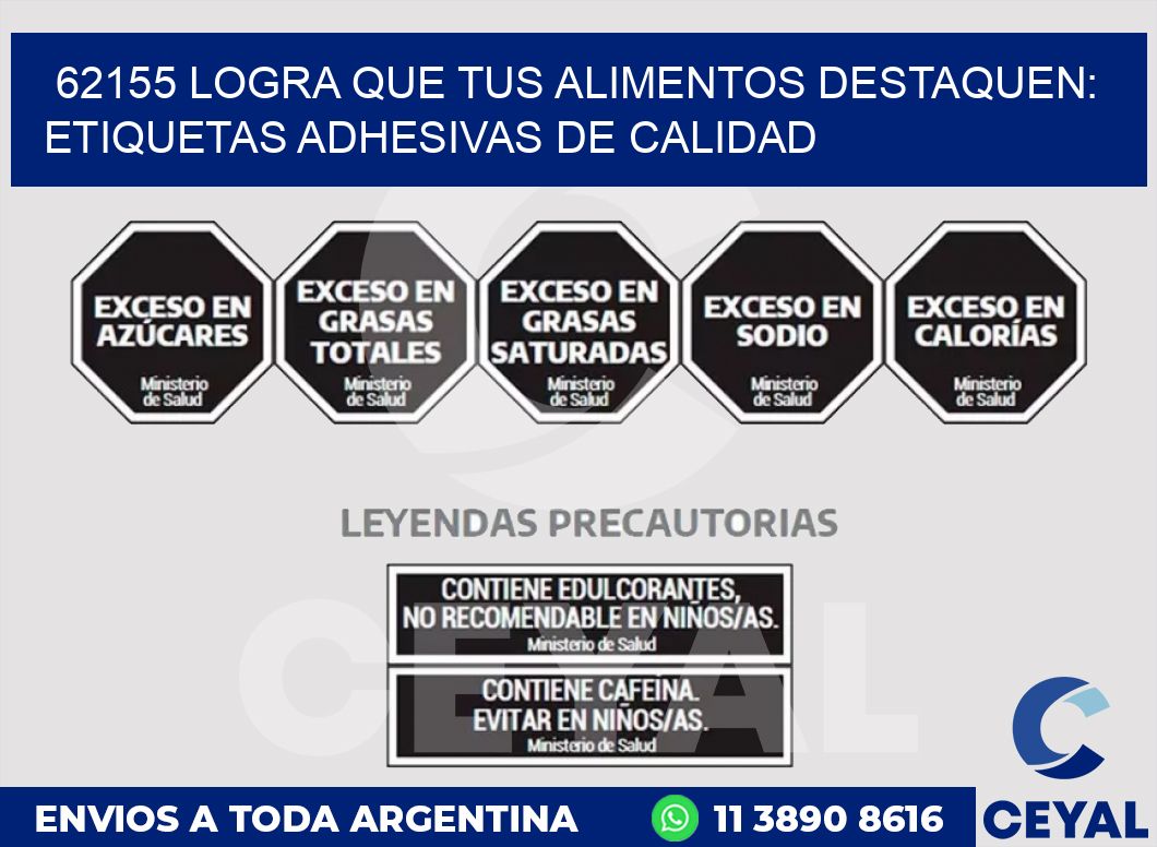 62155 LOGRA QUE TUS ALIMENTOS DESTAQUEN: ETIQUETAS ADHESIVAS DE CALIDAD