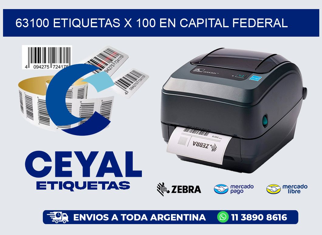 63100 ETIQUETAS X 100 EN CAPITAL FEDERAL