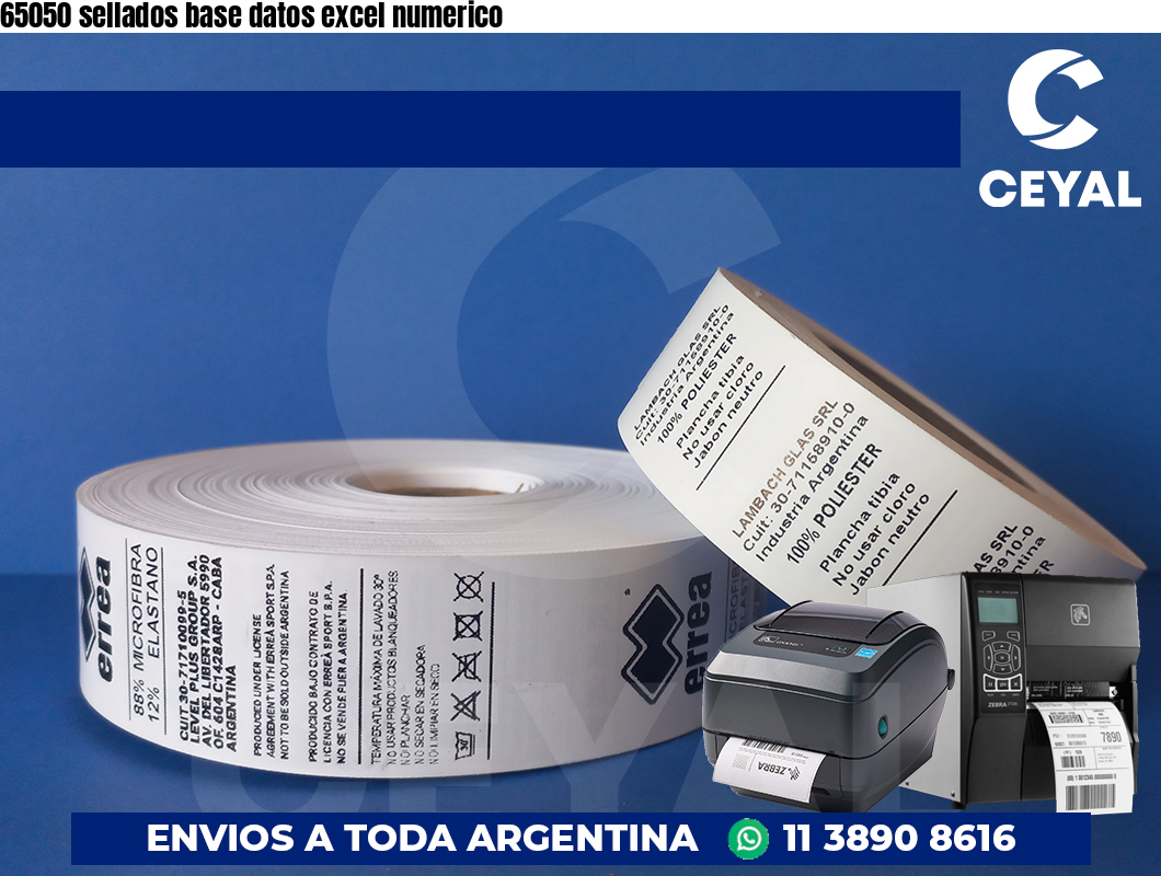 65050 sellados base datos excel numerico