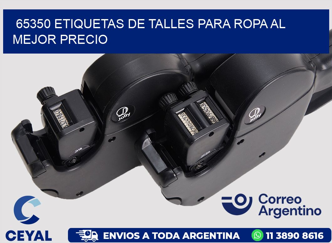 65350 ETIQUETAS DE TALLES PARA ROPA AL MEJOR PRECIO