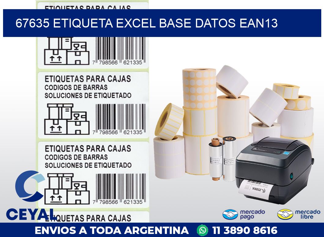 67635 etiqueta excel base datos ean13