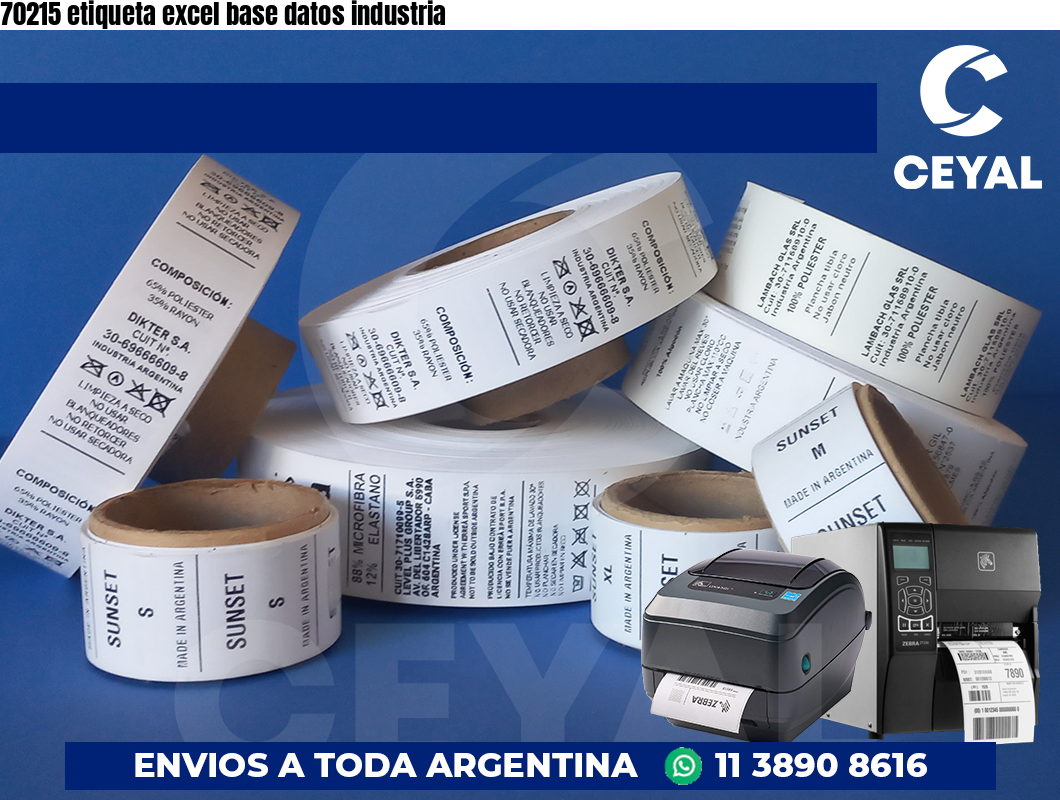 70215 etiqueta excel base datos industria
