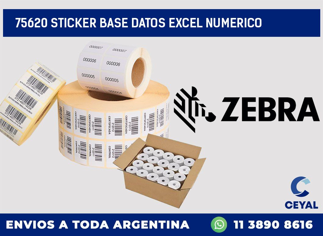 75620 sticker base datos excel numerico