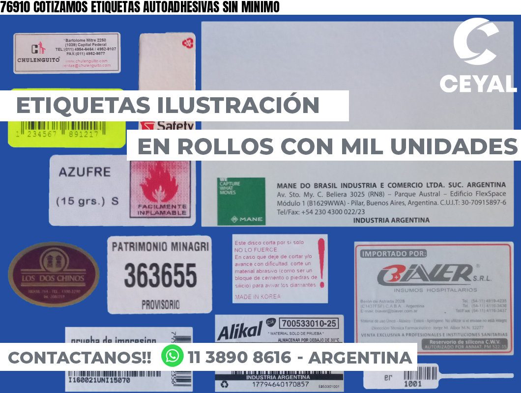76910 COTIZAMOS ETIQUETAS AUTOADHESIVAS SIN MINIMO