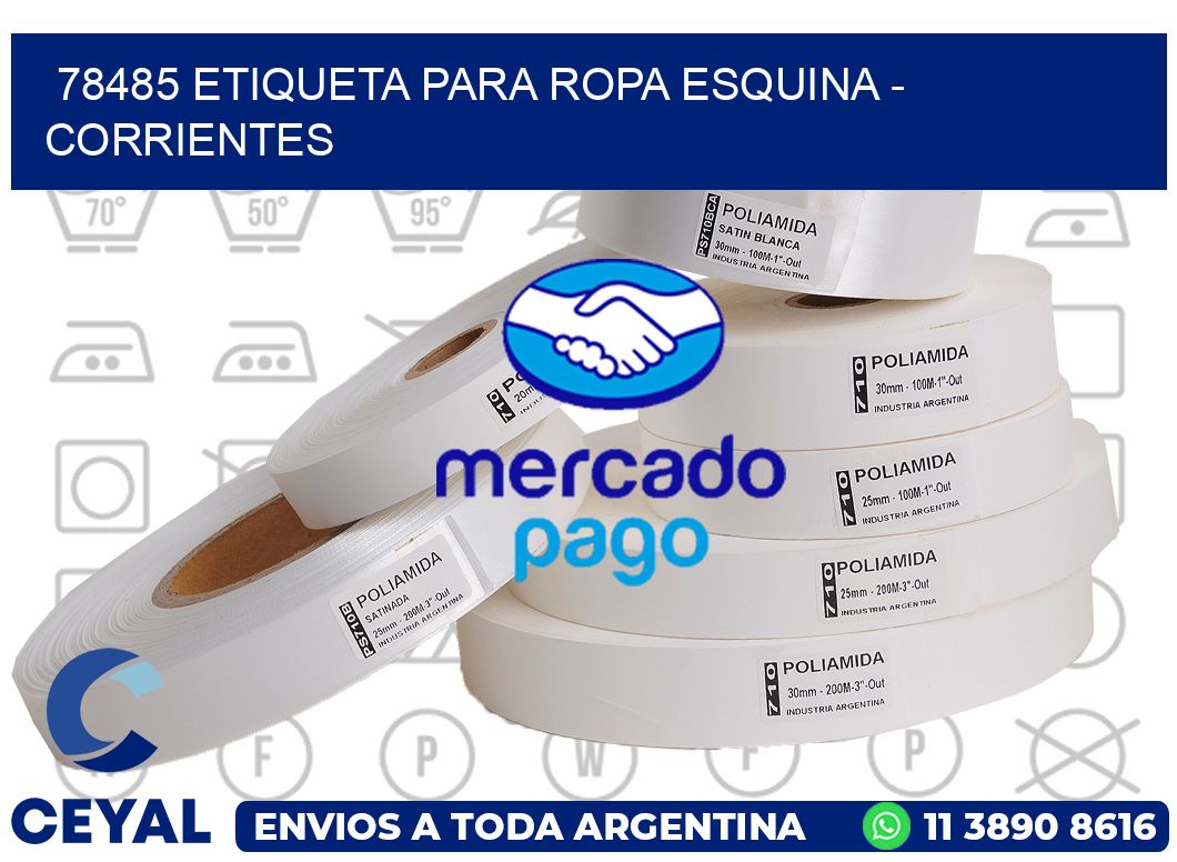 78485 ETIQUETA PARA ROPA ESQUINA - CORRIENTES