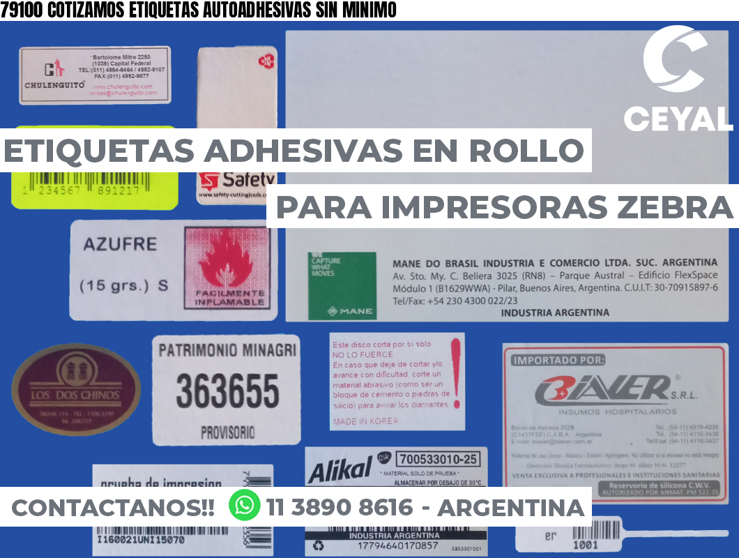 79100 COTIZAMOS ETIQUETAS AUTOADHESIVAS SIN MINIMO