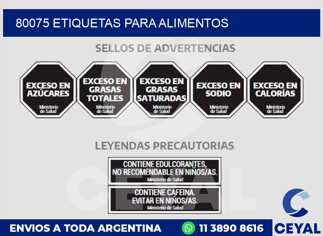 80075 ETIQUETAS PARA ALIMENTOS