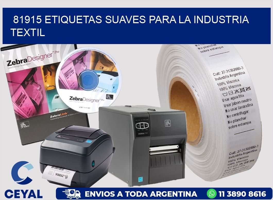 81915 ETIQUETAS SUAVES PARA LA INDUSTRIA TEXTIL