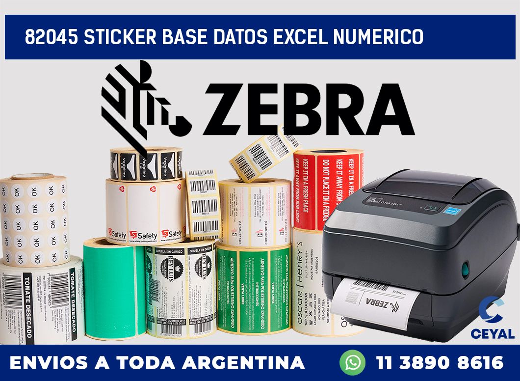 82045 sticker base datos excel numerico