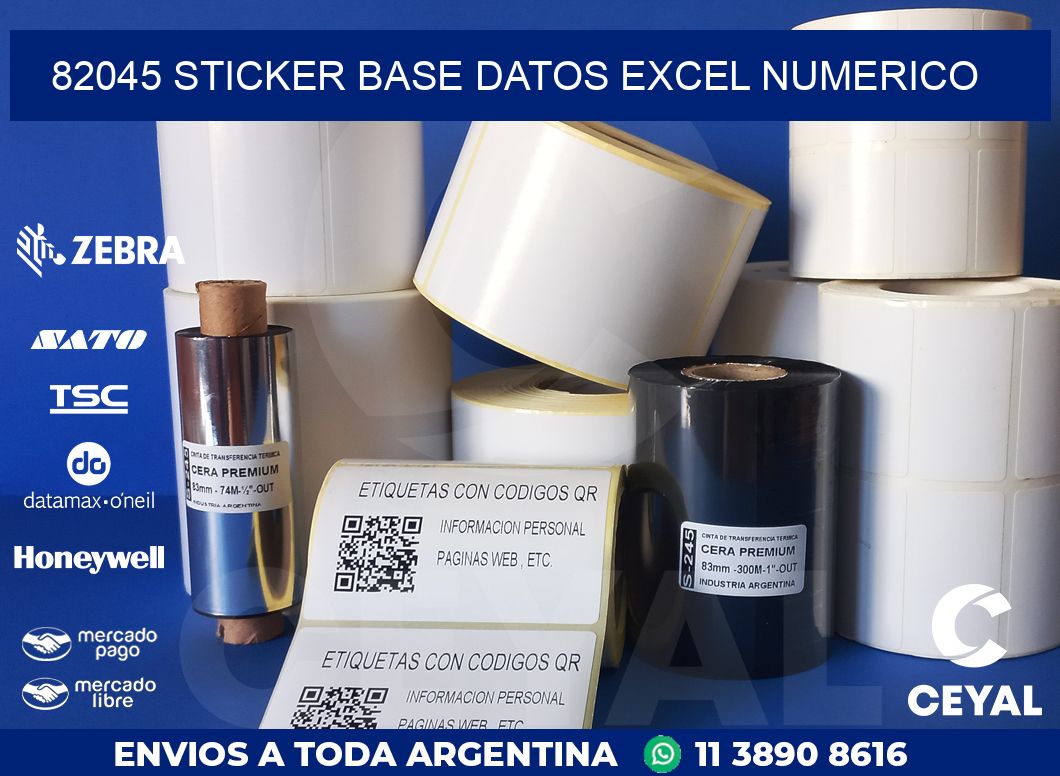 82045 sticker base datos excel numerico