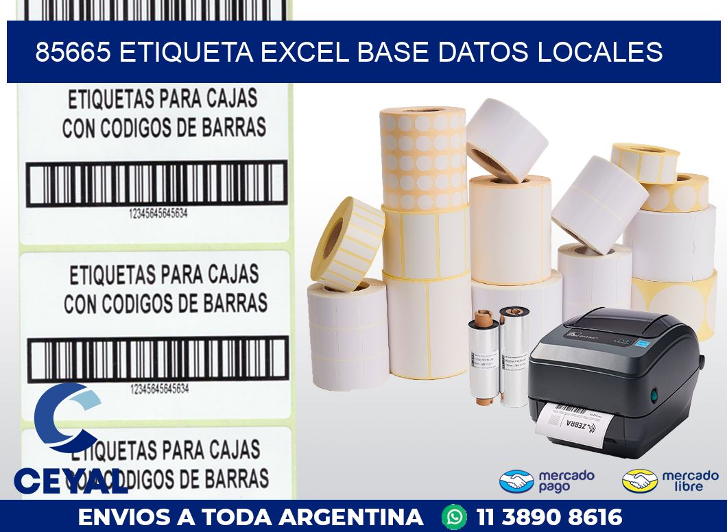 85665 etiqueta excel base datos locales