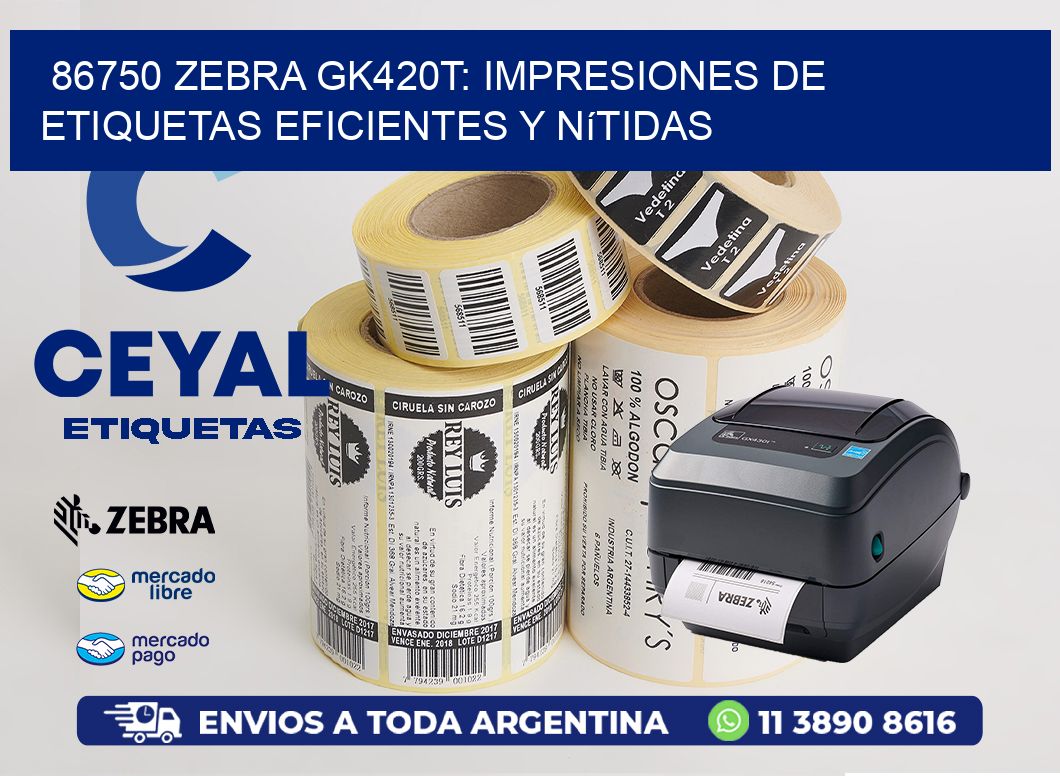 86750 Zebra GK420T: Impresiones de Etiquetas Eficientes y Nítidas