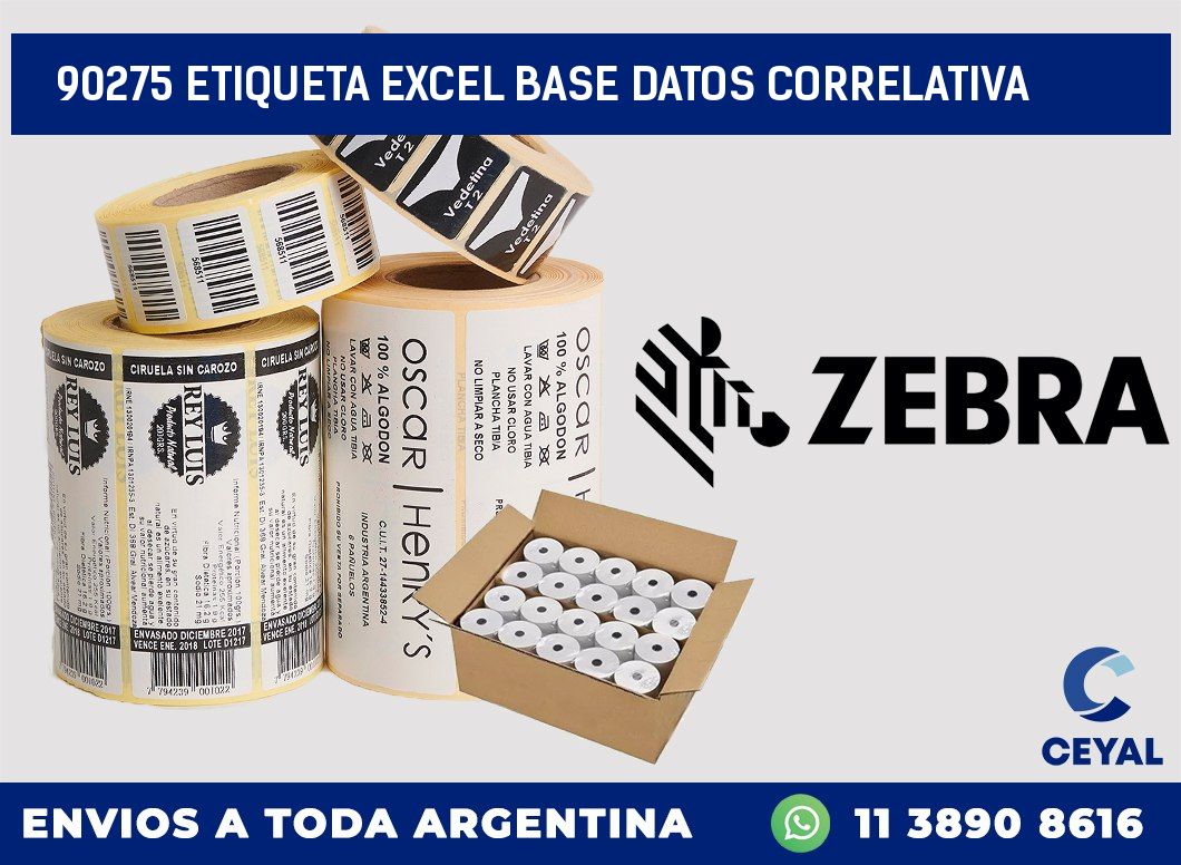 90275 etiqueta excel base datos correlativa