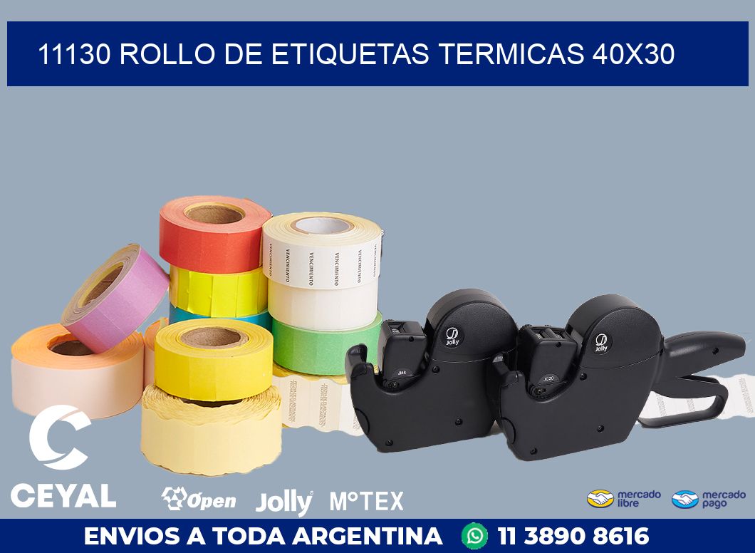 11130 ROLLO DE ETIQUETAS TERMICAS 40X30