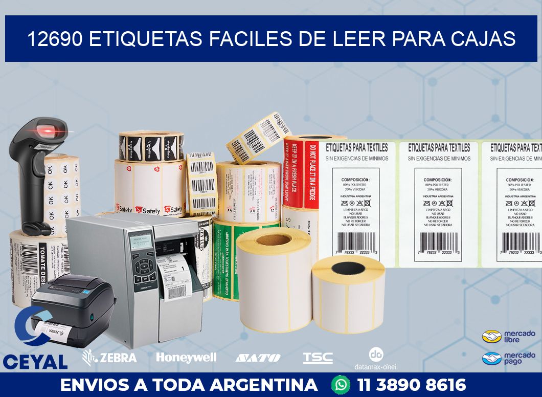 12690 ETIQUETAS FACILES DE LEER PARA CAJAS