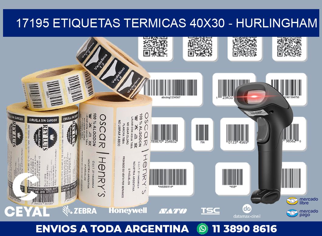 17195 ETIQUETAS TERMICAS 40X30 - HURLINGHAM