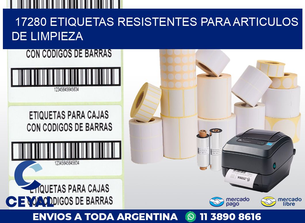 17280 ETIQUETAS RESISTENTES PARA ARTICULOS DE LIMPIEZA
