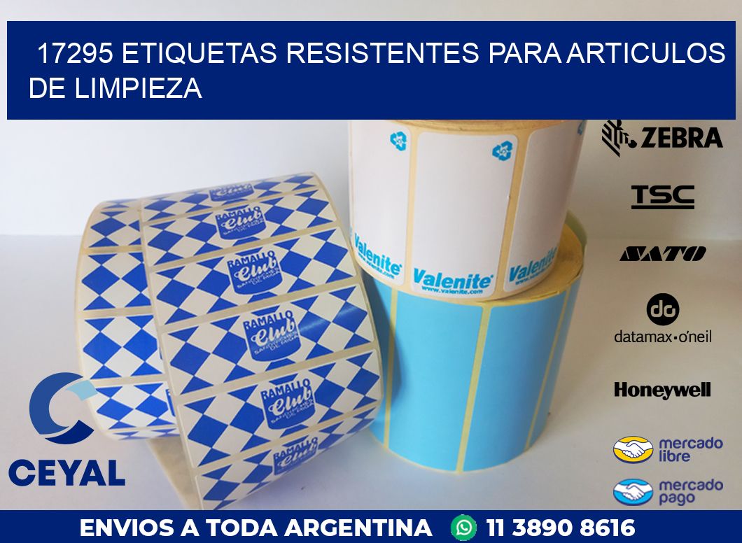 17295 ETIQUETAS RESISTENTES PARA ARTICULOS DE LIMPIEZA