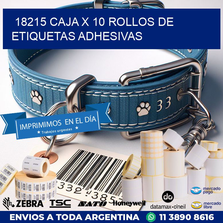 18215 CAJA X 10 ROLLOS DE ETIQUETAS ADHESIVAS