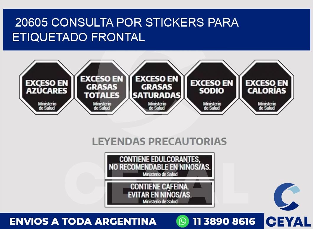 20605 CONSULTA POR STICKERS PARA ETIQUETADO FRONTAL