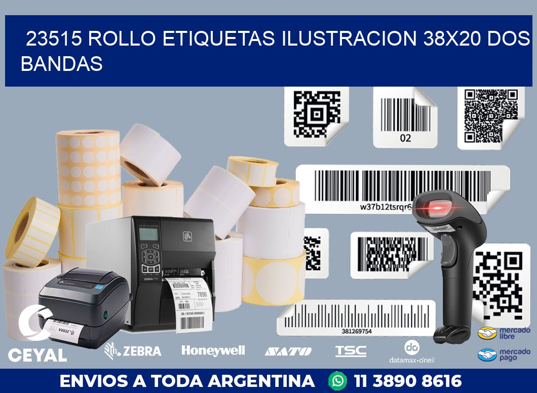 23515 ROLLO ETIQUETAS ILUSTRACION 38X20 DOS BANDAS