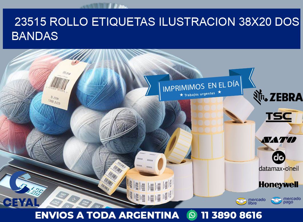 23515 ROLLO ETIQUETAS ILUSTRACION 38X20 DOS BANDAS