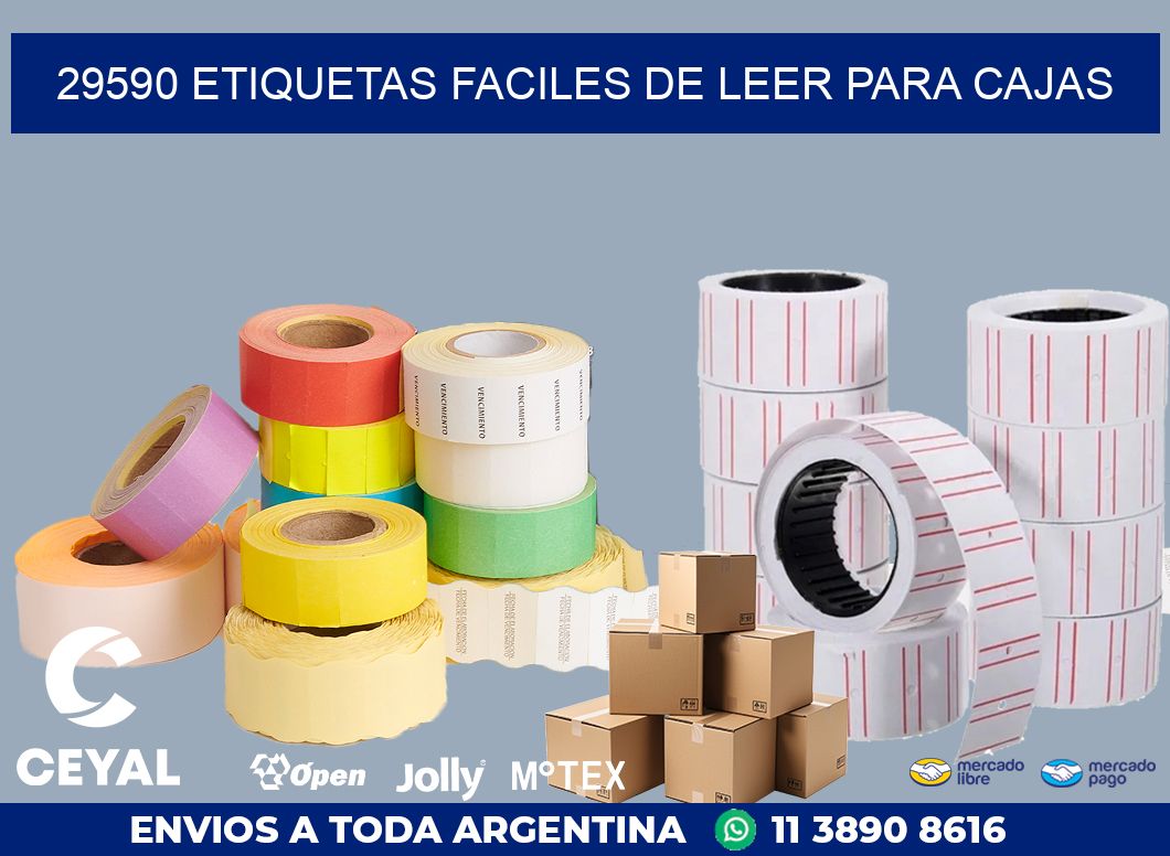 29590 ETIQUETAS FACILES DE LEER PARA CAJAS