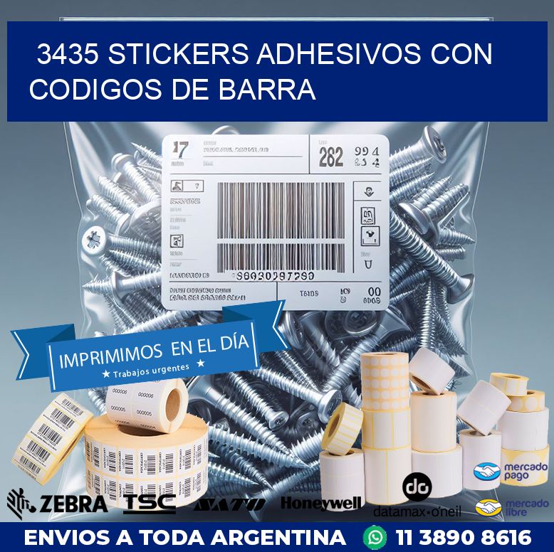 3435 STICKERS ADHESIVOS CON CODIGOS DE BARRA