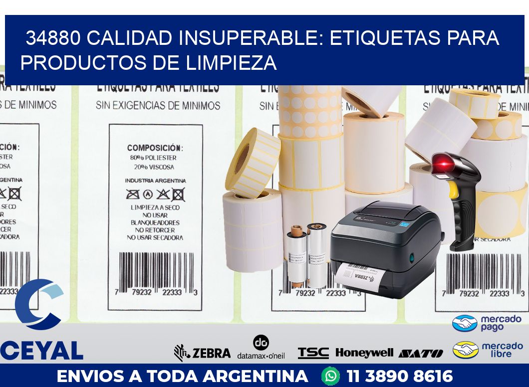34880 CALIDAD INSUPERABLE: ETIQUETAS PARA PRODUCTOS DE LIMPIEZA