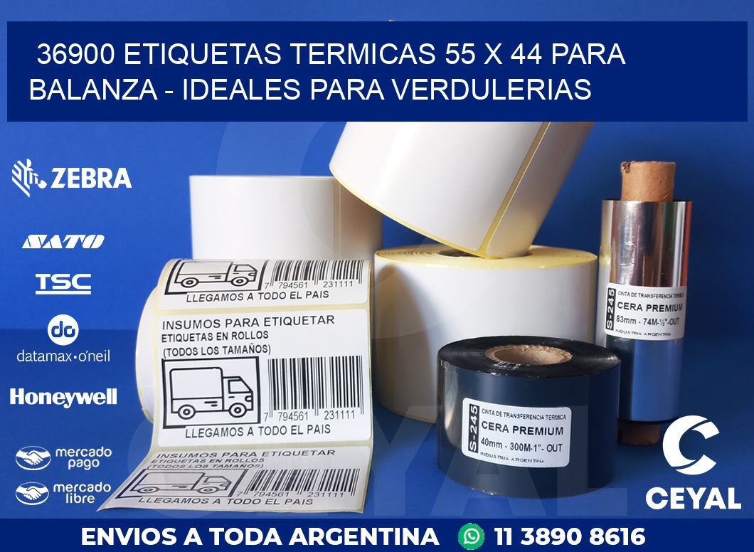 36900 ETIQUETAS TERMICAS 55 X 44 PARA BALANZA – IDEALES PARA VERDULERIAS