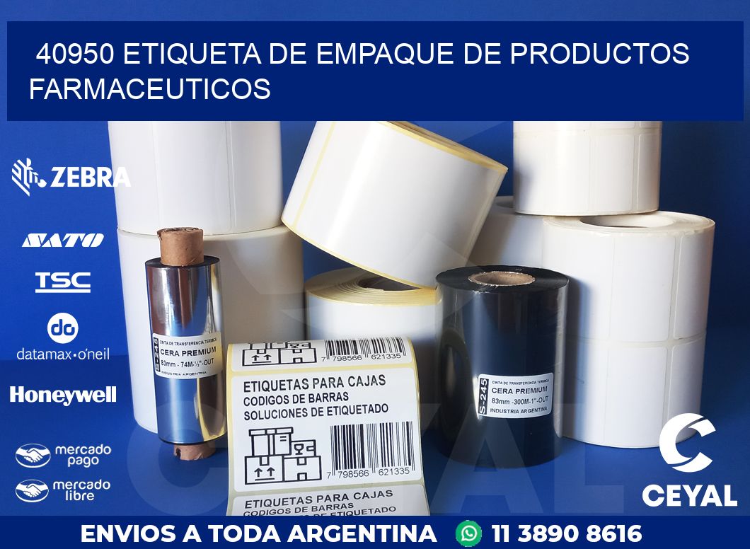40950 ETIQUETA DE EMPAQUE DE PRODUCTOS FARMACEUTICOS
