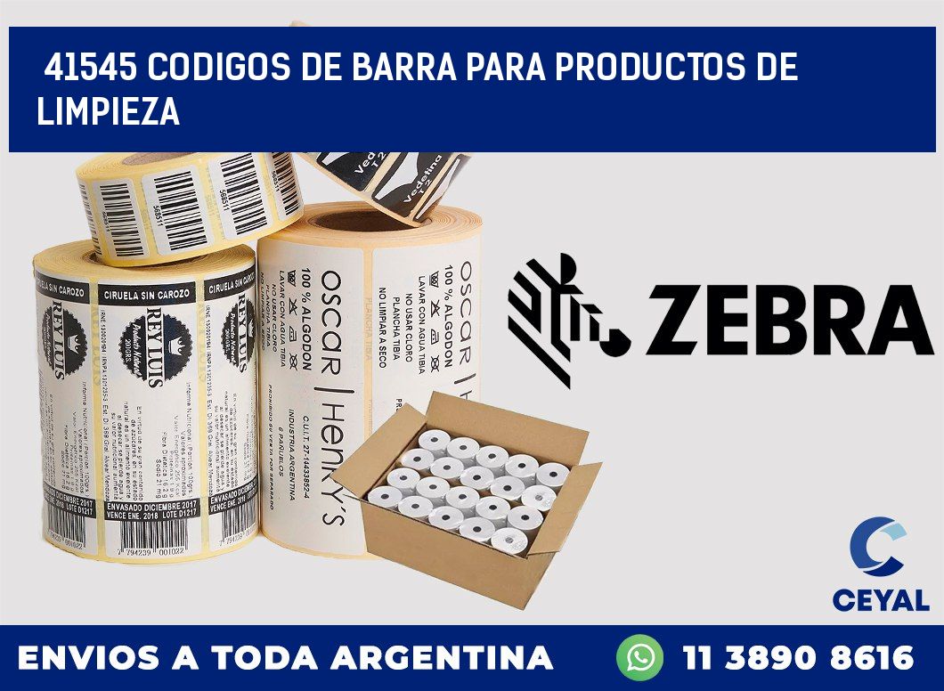 41545 CODIGOS DE BARRA PARA PRODUCTOS DE LIMPIEZA