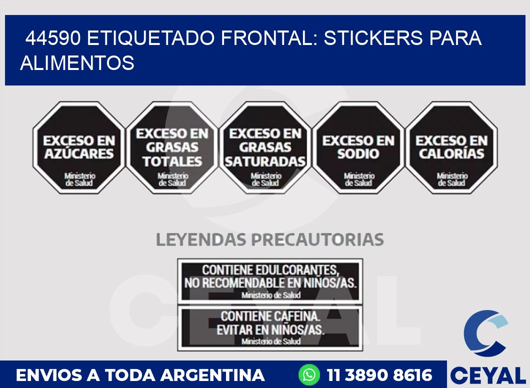 44590 ETIQUETADO FRONTAL: STICKERS PARA ALIMENTOS
