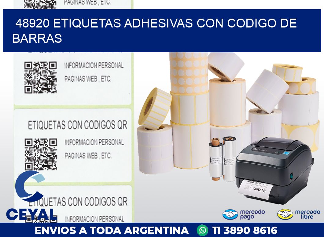 48920 ETIQUETAS ADHESIVAS CON CODIGO DE BARRAS