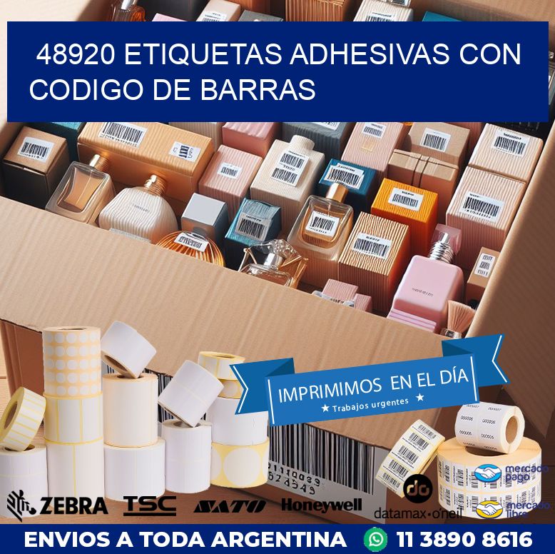 48920 ETIQUETAS ADHESIVAS CON CODIGO DE BARRAS