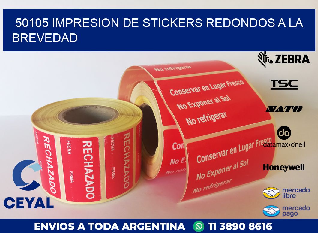 50105 IMPRESION DE STICKERS REDONDOS A LA BREVEDAD