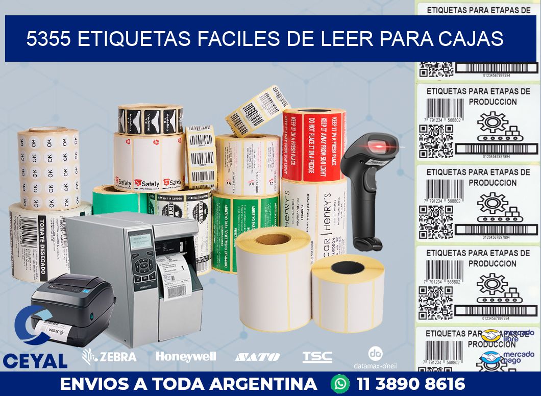 5355 ETIQUETAS FACILES DE LEER PARA CAJAS