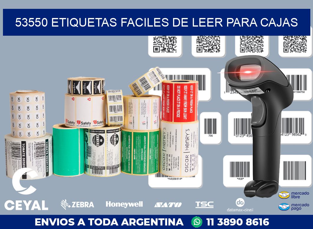 53550 ETIQUETAS FACILES DE LEER PARA CAJAS