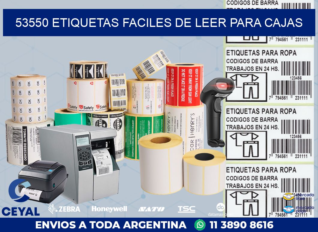 53550 ETIQUETAS FACILES DE LEER PARA CAJAS